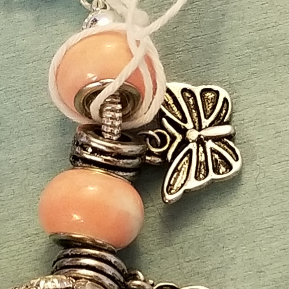 Handmade Bracelet Ladybug Butterfly Pink - Picture 2 of 8